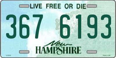 NH license plate 3676193