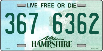 NH license plate 3676362