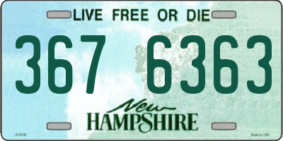 NH license plate 3676363