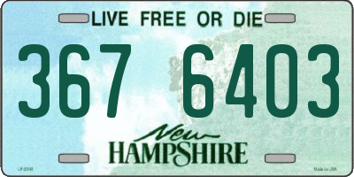NH license plate 3676403