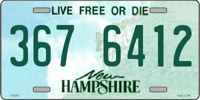 NH license plate 3676412