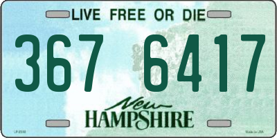 NH license plate 3676417