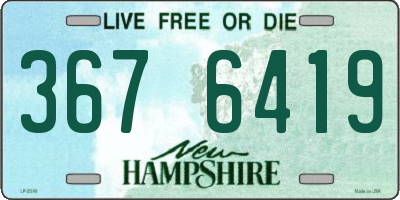 NH license plate 3676419