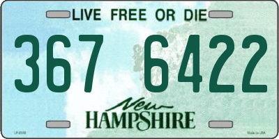 NH license plate 3676422