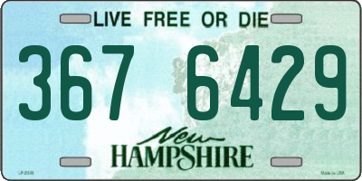 NH license plate 3676429