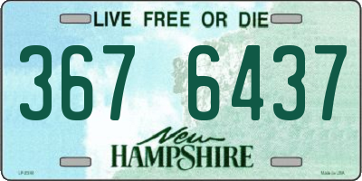 NH license plate 3676437