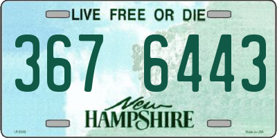 NH license plate 3676443