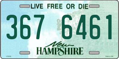 NH license plate 3676461