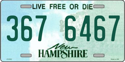NH license plate 3676467