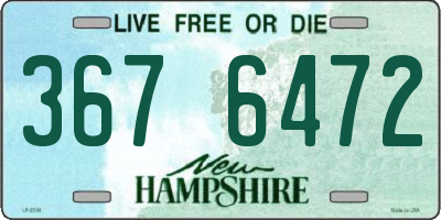 NH license plate 3676472