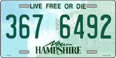 NH license plate 3676492