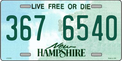 NH license plate 3676540