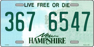 NH license plate 3676547