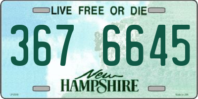 NH license plate 3676645