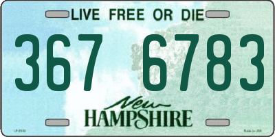 NH license plate 3676783