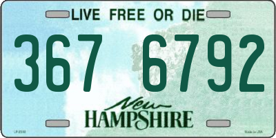 NH license plate 3676792