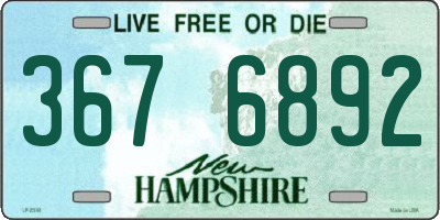 NH license plate 3676892