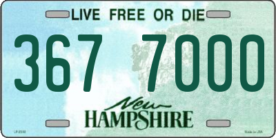 NH license plate 3677000