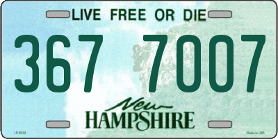 NH license plate 3677007