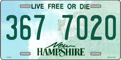 NH license plate 3677020