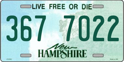 NH license plate 3677022