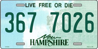 NH license plate 3677026