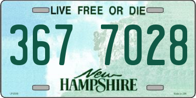 NH license plate 3677028