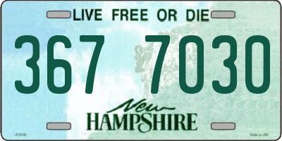 NH license plate 3677030