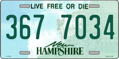 NH license plate 3677034