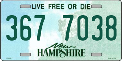 NH license plate 3677038