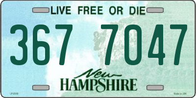 NH license plate 3677047