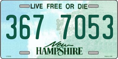 NH license plate 3677053