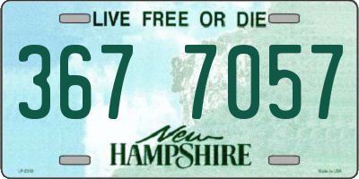 NH license plate 3677057