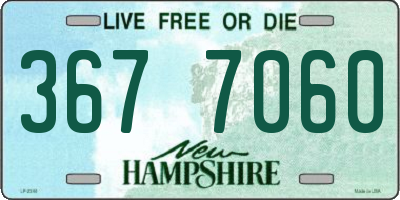 NH license plate 3677060