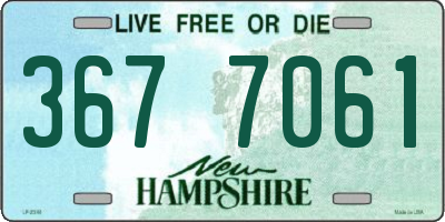 NH license plate 3677061