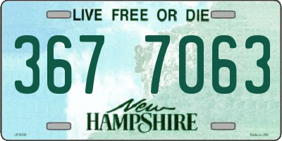 NH license plate 3677063