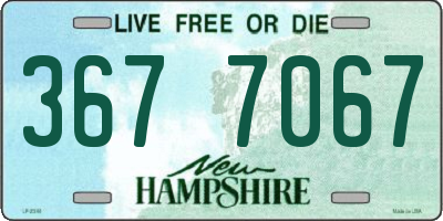 NH license plate 3677067
