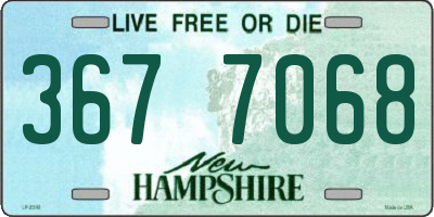 NH license plate 3677068