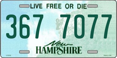 NH license plate 3677077