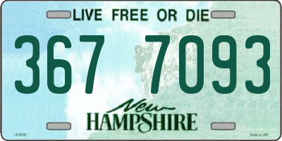 NH license plate 3677093