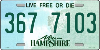 NH license plate 3677103
