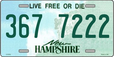 NH license plate 3677222
