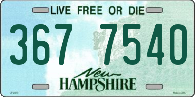 NH license plate 3677540