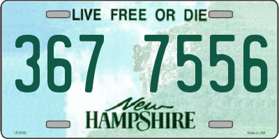 NH license plate 3677556