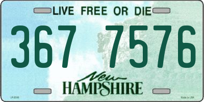 NH license plate 3677576