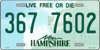NH license plate 3677602