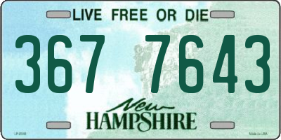 NH license plate 3677643