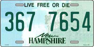 NH license plate 3677654