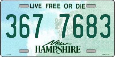 NH license plate 3677683