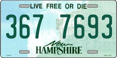 NH license plate 3677693